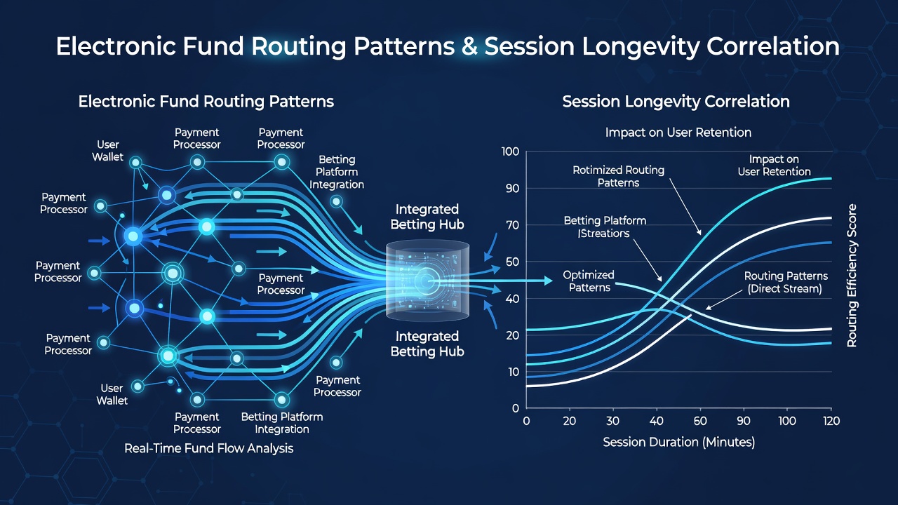 Chart displaying session duration distributions by fund routing method in betting applications