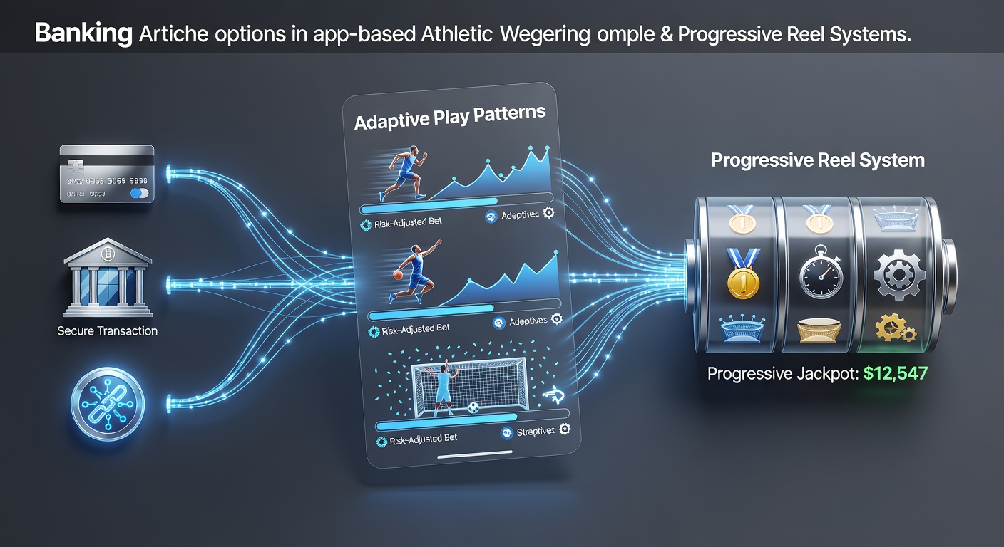 Mobile app interface showing banking options connected to sports betting and progressive slot gameplay patterns