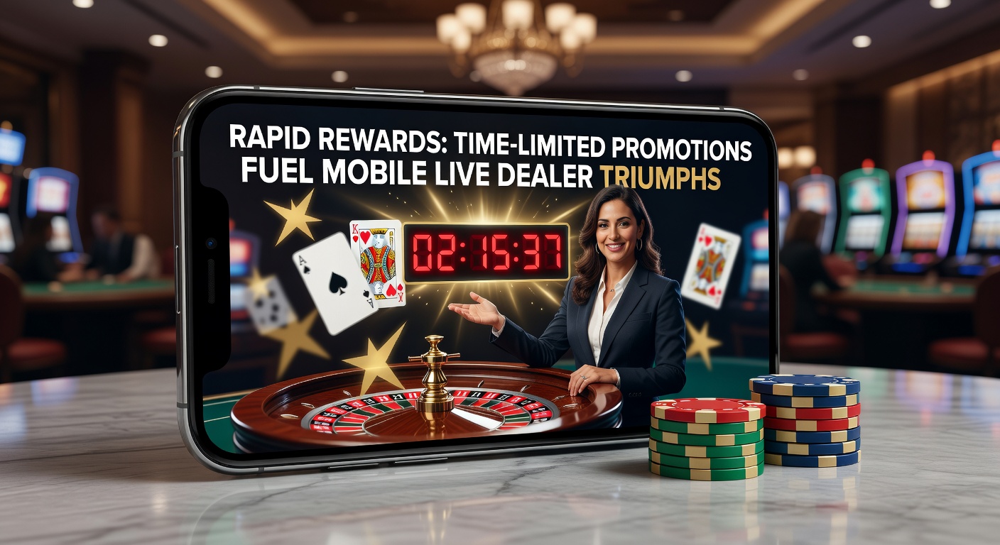 Mobile screen displaying a live dealer blackjack table with a flashing time-limited Rapid Rewards promotion banner offering bonus spins