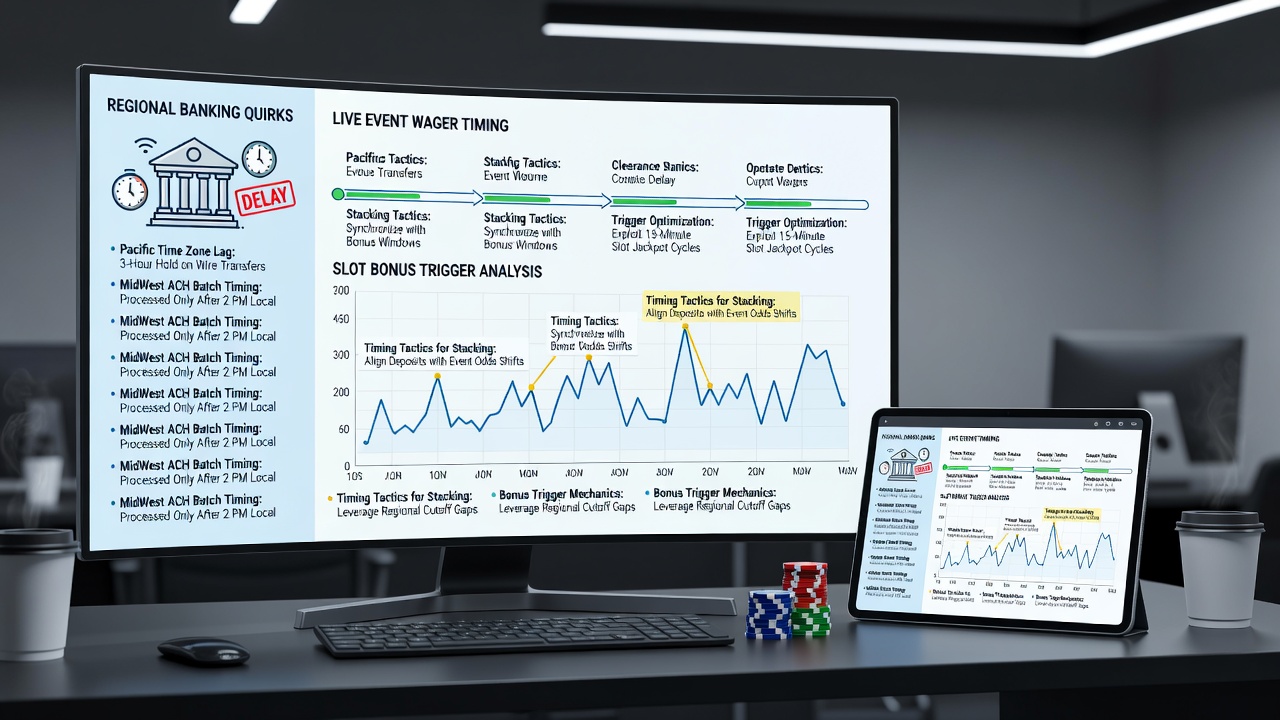 Chart displaying regional deposit processing times and wager alignment success rates
